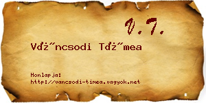 Váncsodi Tímea névjegykártya